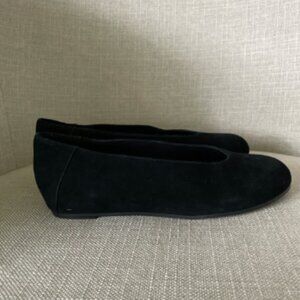 NWOT Eileen Fisher Black Suede Una Hidden Wedge Ballet Flats size 7.5